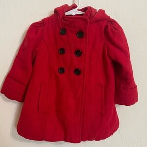 Old Navy red toddler pea coat 2T